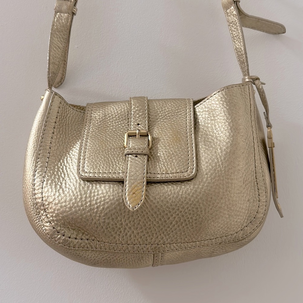 COLE HAAN gold leather crossbody bag